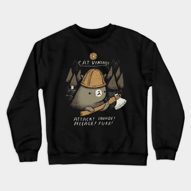 cat vikings Crewneck Sweatshirt by Louisros